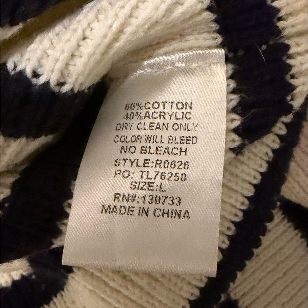Umgee Cream and Navy Striped Sweater - Picture 5 of 5
